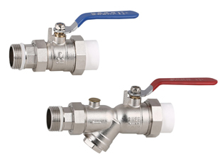 PP-R multifunctional water inlet and return valve